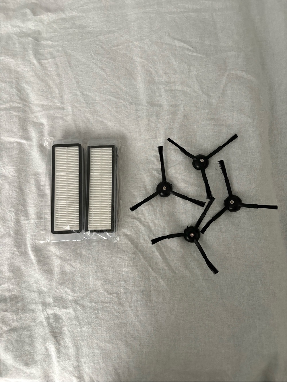 Replacement Robot Vacuum HEPA Filters and Side Brushes - Black/White